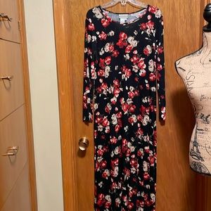 Coldwater Creek Lightweight Long Sleeve Floral Dress Size PM